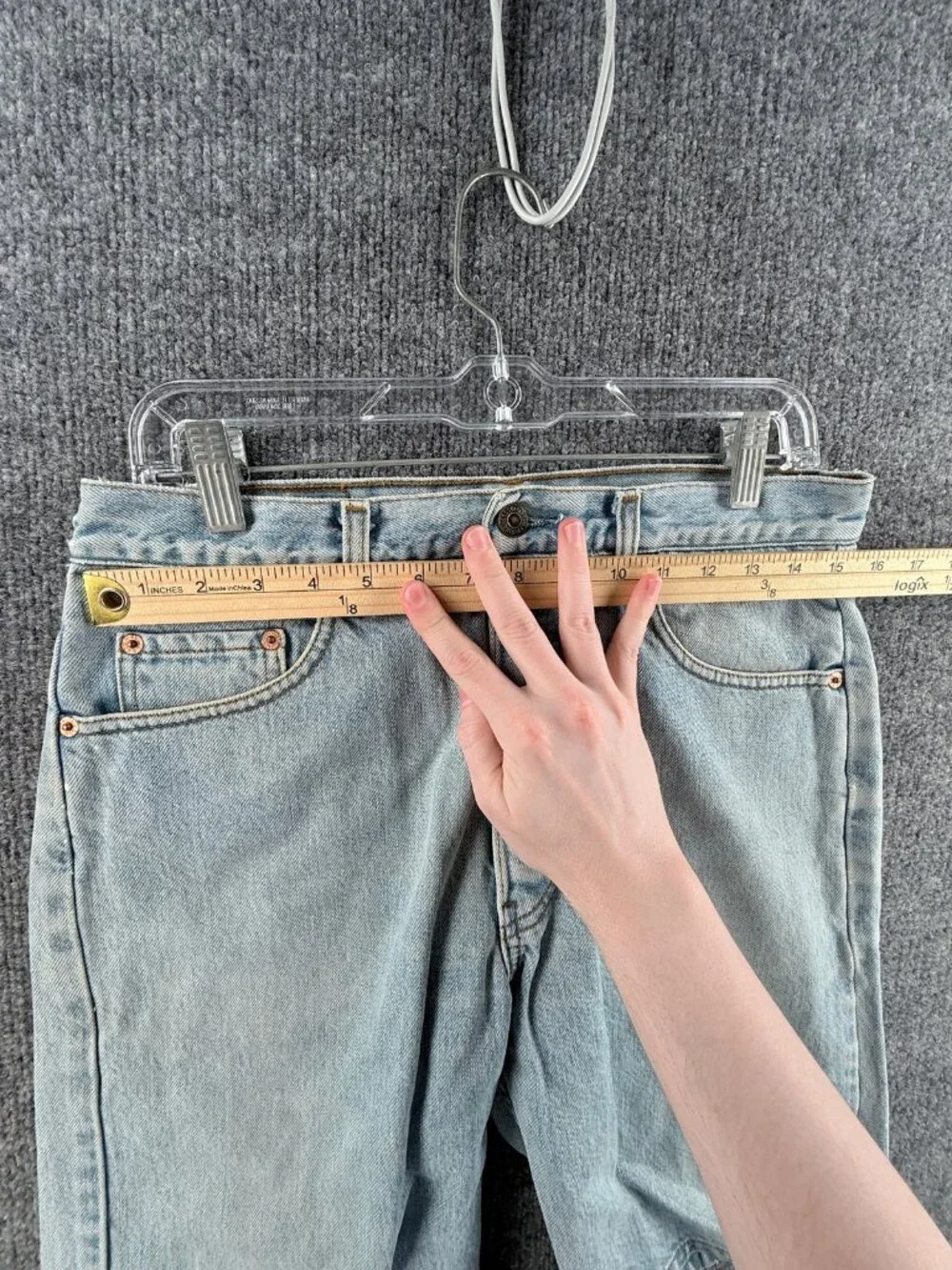 VTG Levis Orange Tab 641 Button Fly Jort Blue 32 Shorts Tunisia Denim ACTL 31x10